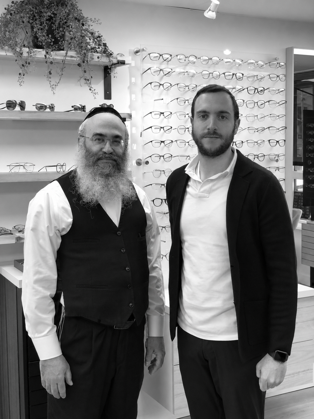 Shaul and Yossi Einhorn in Classic Vision Optical, Borough Park Brooklyn